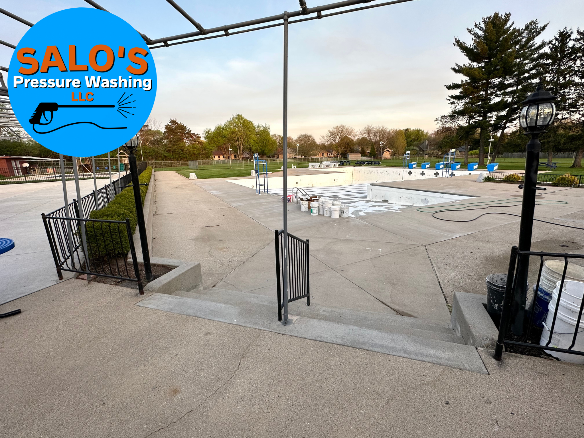 Concrete Pool Deck Cleaning at Dunsinane Swim & Tennis Club in Centerville, OH