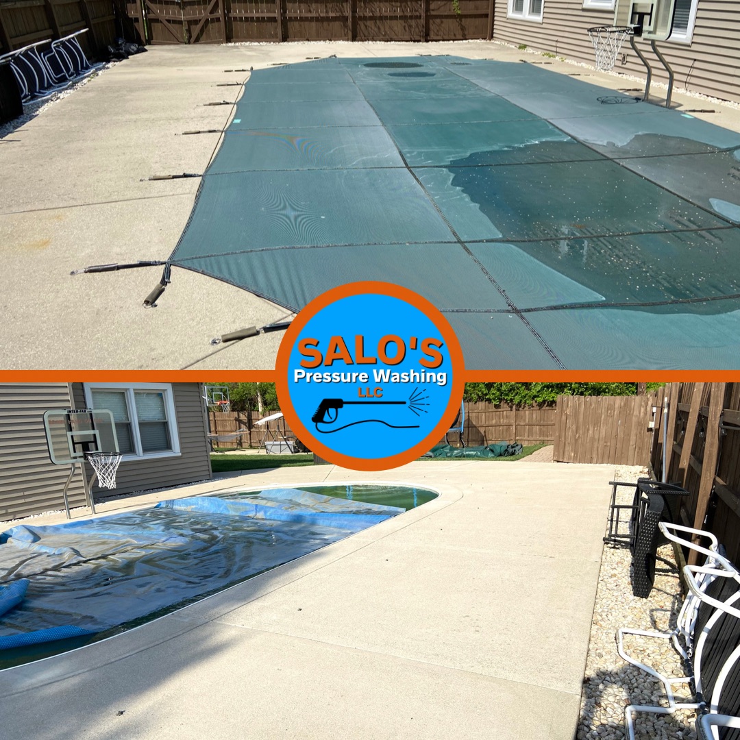 Concrete pool deckcleaning