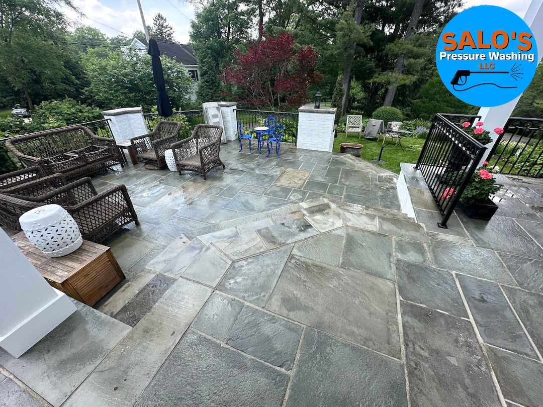 Meticulous BlueStone and Concrete Cleaning in Oakwood, Oh